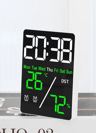 Multifunctional Large Screen Digital Alarm Clock Humidity Display
