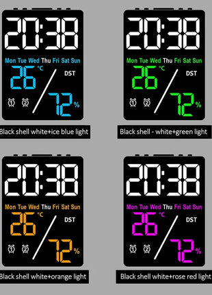 Multifunctional Large Screen Digital Alarm Clock Humidity Display