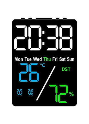 Multifunctional Large Screen Digital Alarm Clock Humidity Display