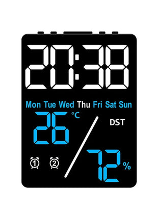 Multifunctional Large Screen Digital Alarm Clock Humidity Display