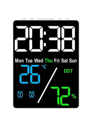 Multifunctional Large Screen Digital Alarm Clock Humidity Display