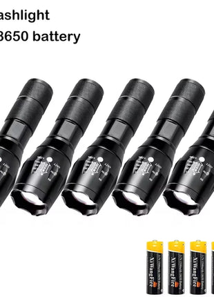 High Power T6 LED Flashlights Camping Torch 5 Light Modes Zoom Light