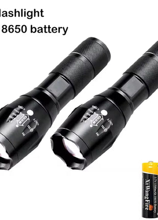 High Power T6 LED Flashlights Camping Torch 5 Light Modes Zoom Light