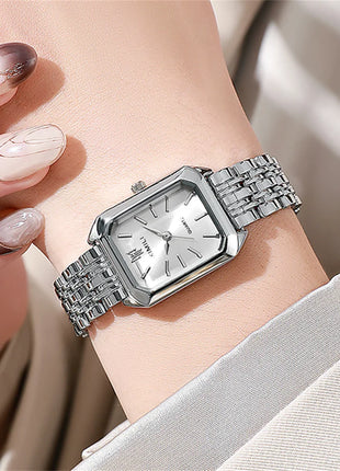 Luxury Ladies Fashion Quartz Watch Simple Scale Square Quality Gold