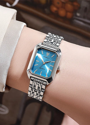 Luxury Ladies Fashion Quartz Watch Simple Scale Square Quality Gold
