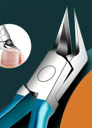 Green Stainless Steel Dead Skin Scissors Bevel Nail Spring Manicure