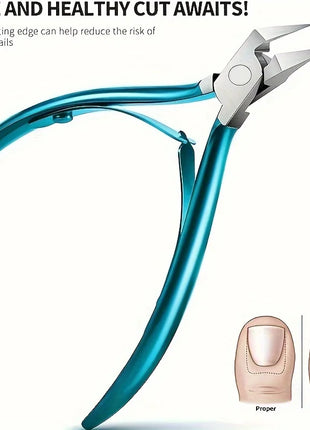 Green Stainless Steel Dead Skin Scissors Bevel Nail Spring Manicure