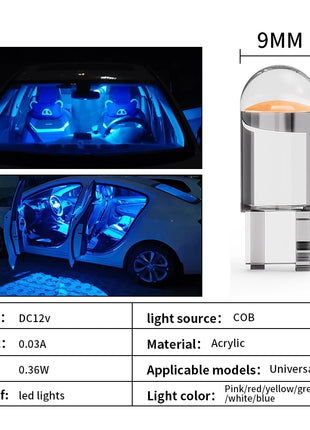 10X New W5W LED Canbus T10 Car Lights COB Glass Interior Parts Bulbs