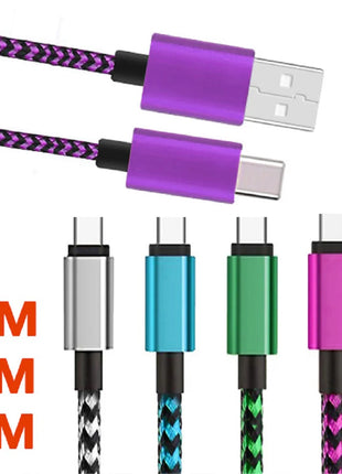 USB Type C Cable Date Sync 2.4A Fast Charging Nylon Braided Wire
