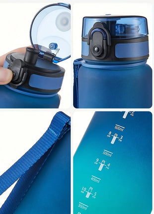 33.81oz Portable Sports Water Bottle Gradient Color Plastic Drinking