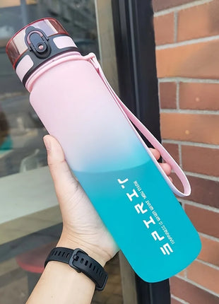 33.81oz Portable Sports Water Bottle Gradient Color Plastic Drinking
