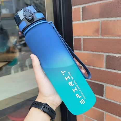 33.81oz Portable Sports Water Bottle Gradient Color Plastic Drinking