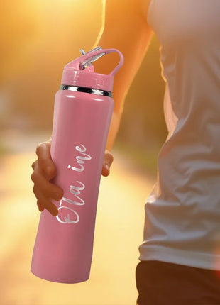 Personalized Insulated Stainless Steel Water Bottle with Straw,