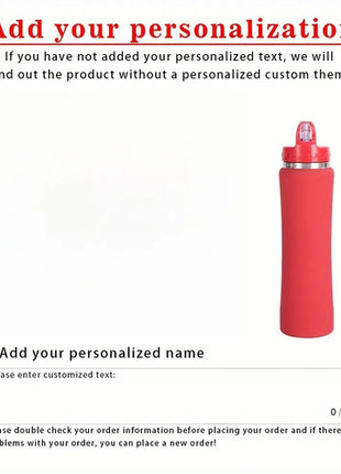 Personalized Insulated Stainless Steel Water Bottle with Straw,