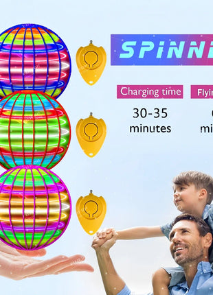 Flying Ball Boomerang Fly Orb Magic With LED Lights Drone Hover Ball