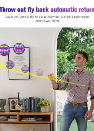 Flying Ball Boomerang Fly Orb Magic With LED Lights Drone Hover Ball