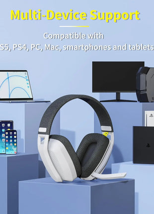 BINNUNE BW06 2.4GHz Wireless Gaming Headset with Mic for PS5 PS4 PC