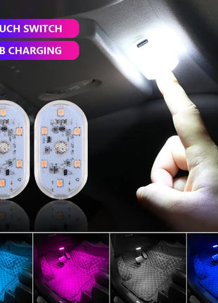 Car LED Touch Lights USB Sensor Rechargeable Reading Light Auto Door