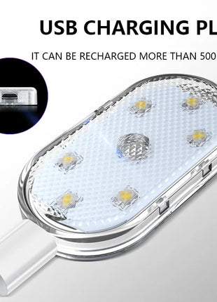 Car LED Touch Lights USB Sensor Rechargeable Reading Light Auto Door