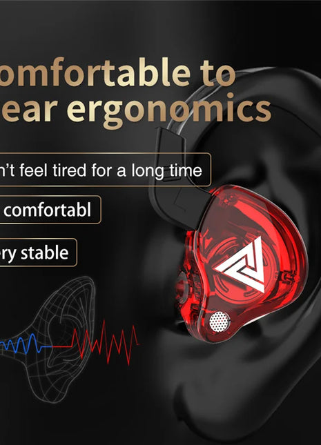 Original QKZ AK6 Copper Driver HiFi Wired Earphone 3.5MM Race Sport