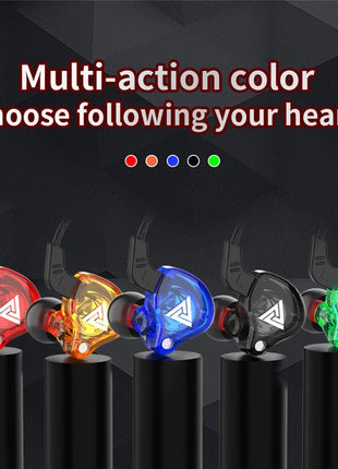 Original QKZ AK6 Copper Driver HiFi Wired Earphone 3.5MM Race Sport