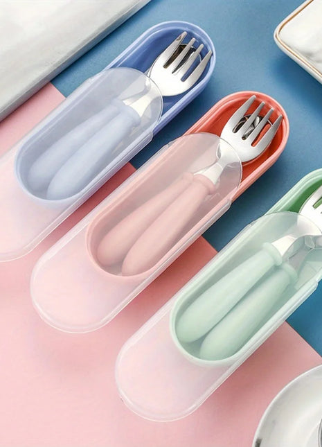 Personalized Custom Name Stainless Steel Cutlery Set with Storage Case