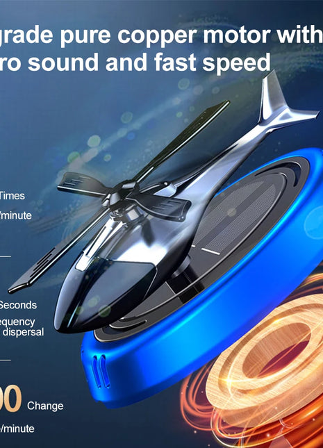 Solar Powered Rotation Helicopter Solar Aromatherapy Car Air Freshener