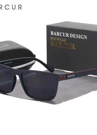BARCUR Design TR90 Sunglasses Men Polarized Light Weight Sports Sun