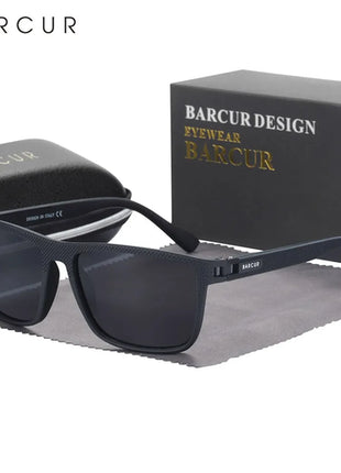 BARCUR Design TR90 Sunglasses Men Polarized Light Weight Sports Sun