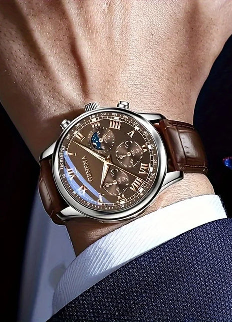 GENEVA High Quality Men's Luxury Belt Fashion Quartz Watch Men Round
