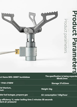 BRS-3000T Titanium Mini Camping Gas Burners 25g One-Piece Pocket Stove