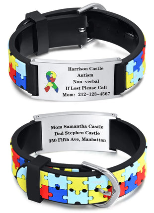 Personalized Autism Aspergers Bracelet for Little Boy Girl , Engraved