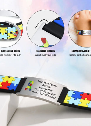 Personalized Autism Aspergers Bracelet for Little Boy Girl , Engraved
