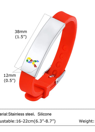 Personalized Autism Aspergers Bracelet for Little Boy Girl , Engraved