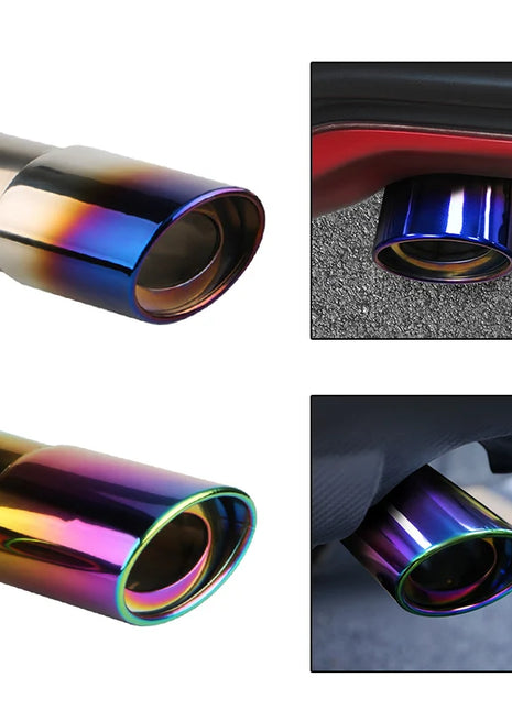 1PCS 2.5" Inlet Car Auto Exhaust Muffler Tip Pipe  Stainless Steel