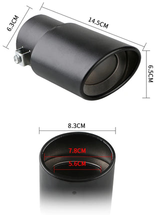 1PCS 2.5" Inlet Car Auto Exhaust Muffler Tip Pipe  Stainless Steel