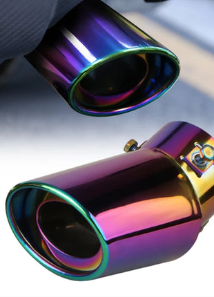 1PCS 2.5" Inlet Car Auto Exhaust Muffler Tip Pipe  Stainless Steel