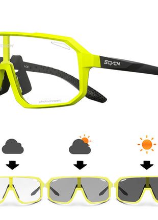 SCVCN New Cycling Glasses Bike Sunglasses Men UV400 Eyewear Outdoor