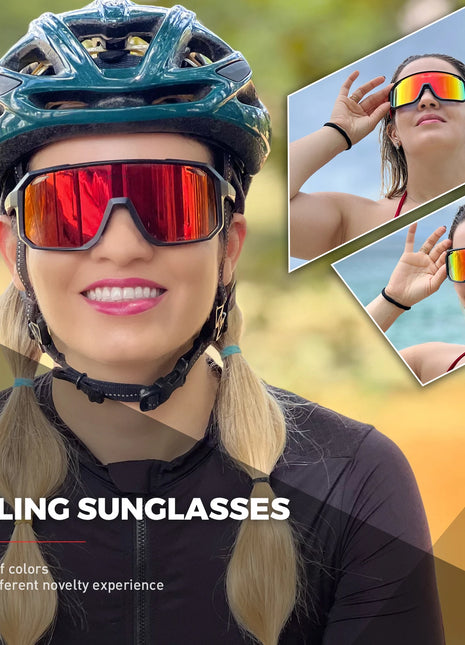 SCVCN New Cycling Glasses Bike Sunglasses Men UV400 Eyewear Outdoor