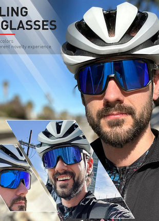 SCVCN New Cycling Glasses Bike Sunglasses Men UV400 Eyewear Outdoor