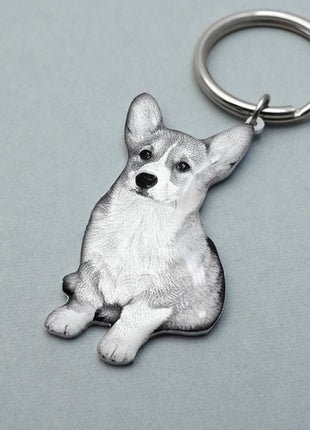Personalized Pet Keychain Engraved Picture Keyring - Custom Photo
