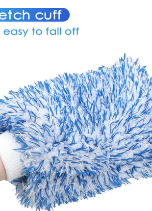Plush Car Wash Mitt Microfiber Thick Car Cleaning Mitts Auto Wash