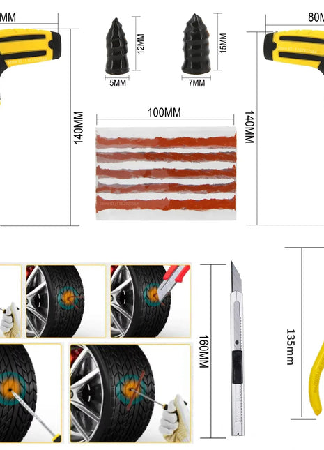 ZFOUEK Car Tire Repair Kit Puncture Plug Tools Tyre Puncture Emergency
