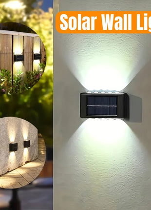 1pc 2/4/6/8/10/12LEDs Solar LED Wall Lights, Outdoor Wall Lamp For