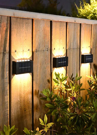 1pc 2/4/6/8/10/12LEDs Solar LED Wall Lights, Outdoor Wall Lamp For