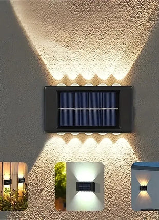 1pc 2/4/6/8/10/12LEDs Solar LED Wall Lights, Outdoor Wall Lamp For