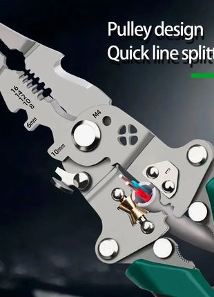 Foldable wire stripper, pulley design multi-function electrician wire