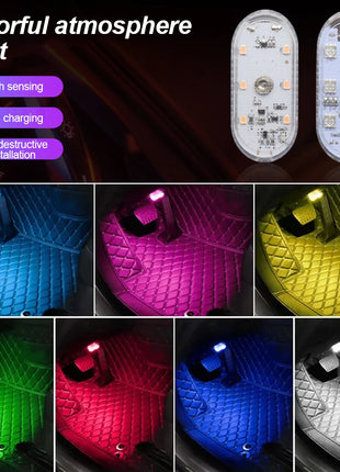 Multi Color Car Lights Wireless LED Touch Light Roof Ceiling Sensor
