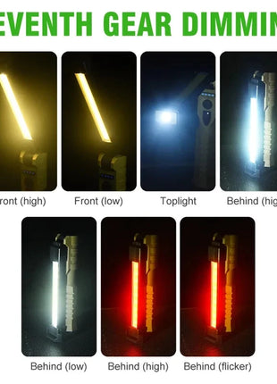 Portable Fold LED Flashlight Strong Magnet COB Working Light Type C
