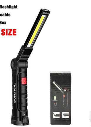 Portable Fold LED Flashlight Strong Magnet COB Working Light Type C